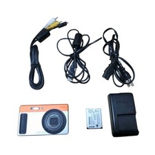 PENTAX Optio H90 Orange and Black Retro Digital Camera Good Condition