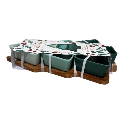 Coco & Lola Tiered Christmas Tree Bowls Serving Board Set 12"H x 8"W Green NWT - Image 3 of 4
