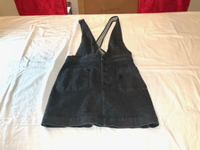 Free People Old School Love Denim Overall Dress Dark Gray Size 12