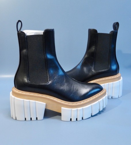 New STELLA MCCARTNEY Emilie 75 Boots Faux Leather & Wood - Black - UK 2 - £695 - Picture 16 of 23