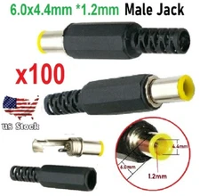 100 pcs 9mm* 6.0x4.4mm 1.2mm Male DC Power Plug Socket Jack Connector Adapter
