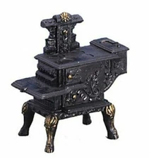 Dollhouse Miniature - Black Metal Kitchen Cook Stove  1/12 scale 