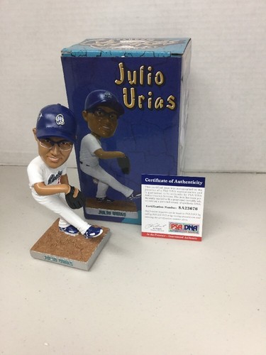 JULIO URIAS DODGERS/MEXICO PHENOM SIGNED QUAKES BOBBEHEAD PSA 8A23676 - Picture 5 of 5