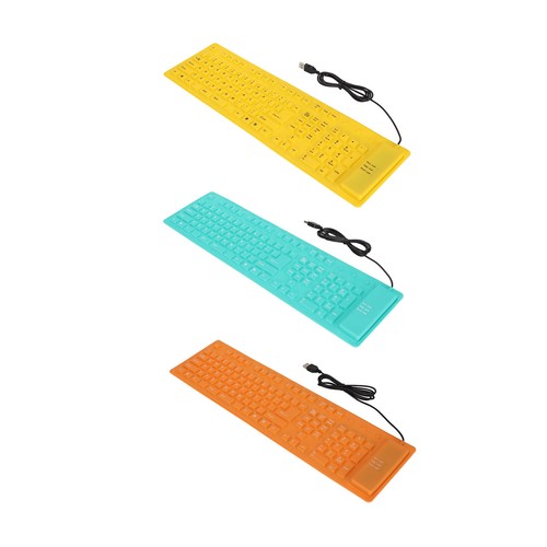 Foldable Silicone Keyboard 108 Keys Silicone Foldable USB Wired Waterproof NEW - Picture 7 of 12