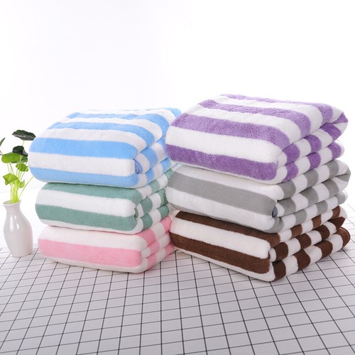 Large Beach Towels Soft Absorbent Soft Striped Cotton Towels Home Bath Towel - Picture 5 of 13