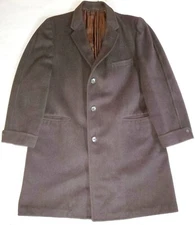 Vtg 50's Richman Brothers Gray Tweed  Single Breasted Overcoat Top Coat Size 44