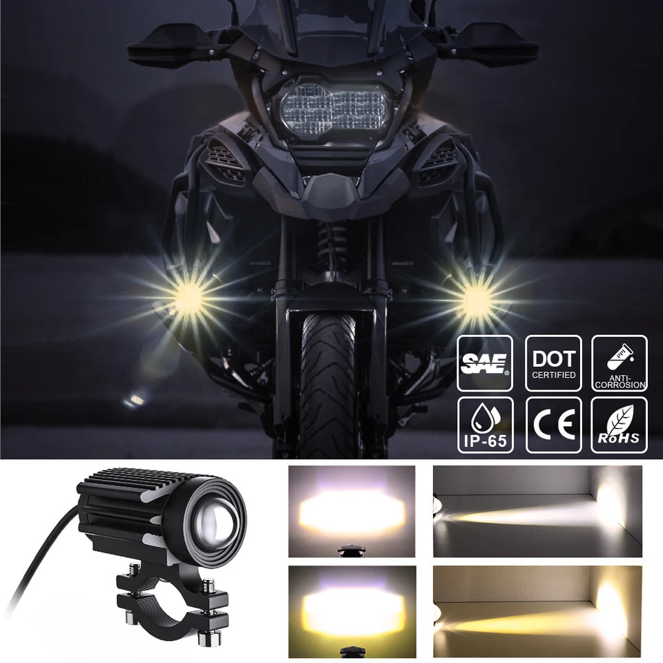 Luces LED Faros Foco Funcionamiento Lámpara Antiniebla Proyector Lente Para Motocicleta Foto 2 de 4
