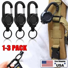 3x Retractable Keychain Heavy Duty Multitool Retractable Keychain Clip Id Holder