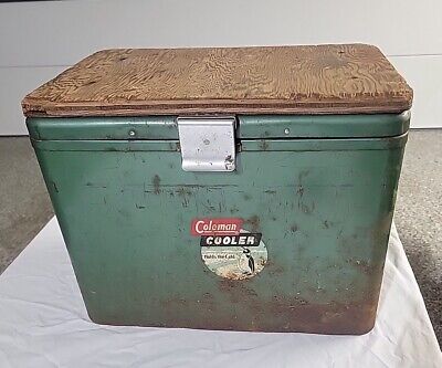 V•Vintage Coleman Green Metal Snow-Lite Cooler Ice Model 631 V•Vintage Coleman Green Metal Snow-Lite Cooler Ice Model 631