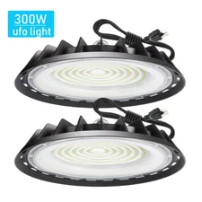 2 Pack 300W UFO Led High Bay Light Commercial Industrial Warehouse Light 90-277V
