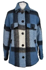 ZARA Blue Jacket size Eur XS Womens Italian Fabric Acrylic Polyester Outdoors