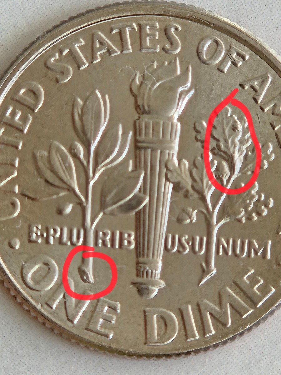 Dime トランプ 2018 P Roosevelt Dime Die Chip Reverse On Bottom of the