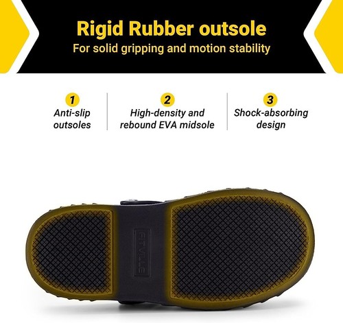 FitVille Men's Chef Shoes Slip On Water Shoes Waterproof Sandals Slip Resistant - Picture 6 of 17