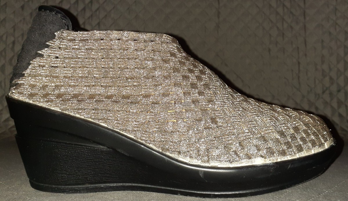 Bernie Mev Gem Bronze Gold Slip On Wedge Women's Shoes US EUR 39