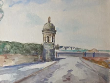 Belle Painting Roscoff Brittany Finistère Watercolour Georges Massa 1980 Sea Art