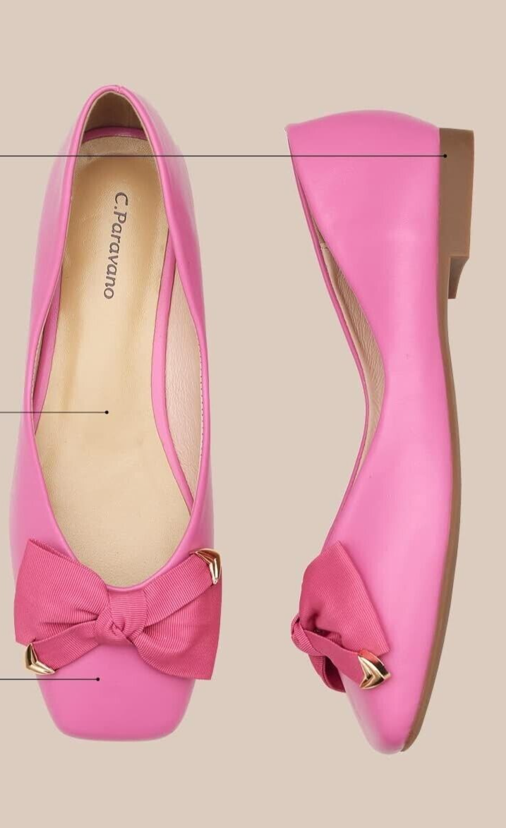 Ballerines Plates En Cuir Pour Femme, Bout Carré, Semelle Intérieure En Peau D'agneau - Confort Et élégance