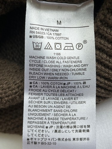Banana Republic Heritage schwerer Herrenpullover 4 Knöpfe Zopfmuster beige hellbraun M - Bild 5 von 9