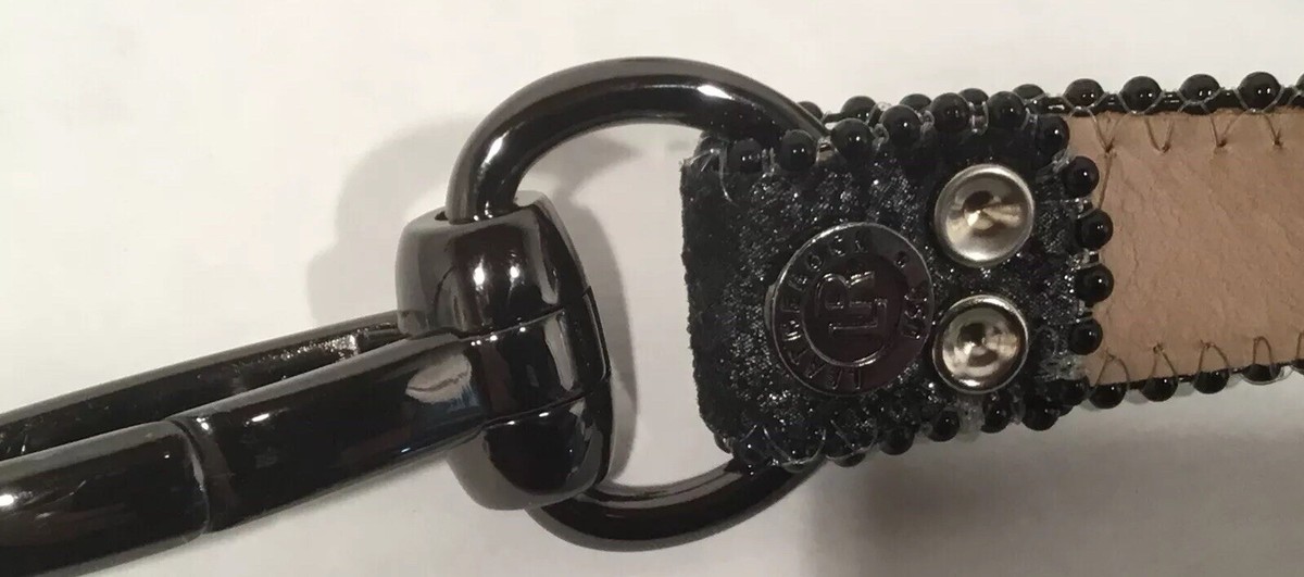 Leatherock Black Leather Belt Silver Metalic 36 Metal Clasp  display picture 3