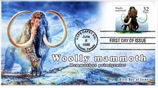 AO-3078, 1996, Prehistoric Animals, Add On Cachet , First Day Cover, Woolly Mamm