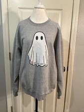 Halloween XL Sweatshirt With Ghost on the Front JERZEES Sweatshirt NWOT