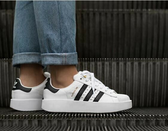 Adidas Superstar Bold Platform Casual Black White Gold Adidas Superstar Bold Platform Casual Black White Gold