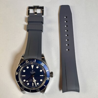 20mm GRAY GREY FKM Caoutchouc rubber Strap Tudor Black Bay 58 BB58