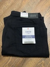 NEW  IZOD Mens 40 x 30 Slim Straight Leg Comfort Stretch Sport Flex Jeans