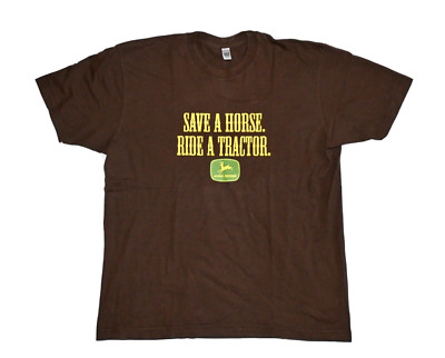 True Vintage John Deere SAVE A HORSE RIDE A TRACTOR T-Shirt L / XL Made in USA