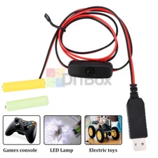 USB 5V to 3/4.5/6V Battery Eliminator Replacement AA AAA Battery Power Supply