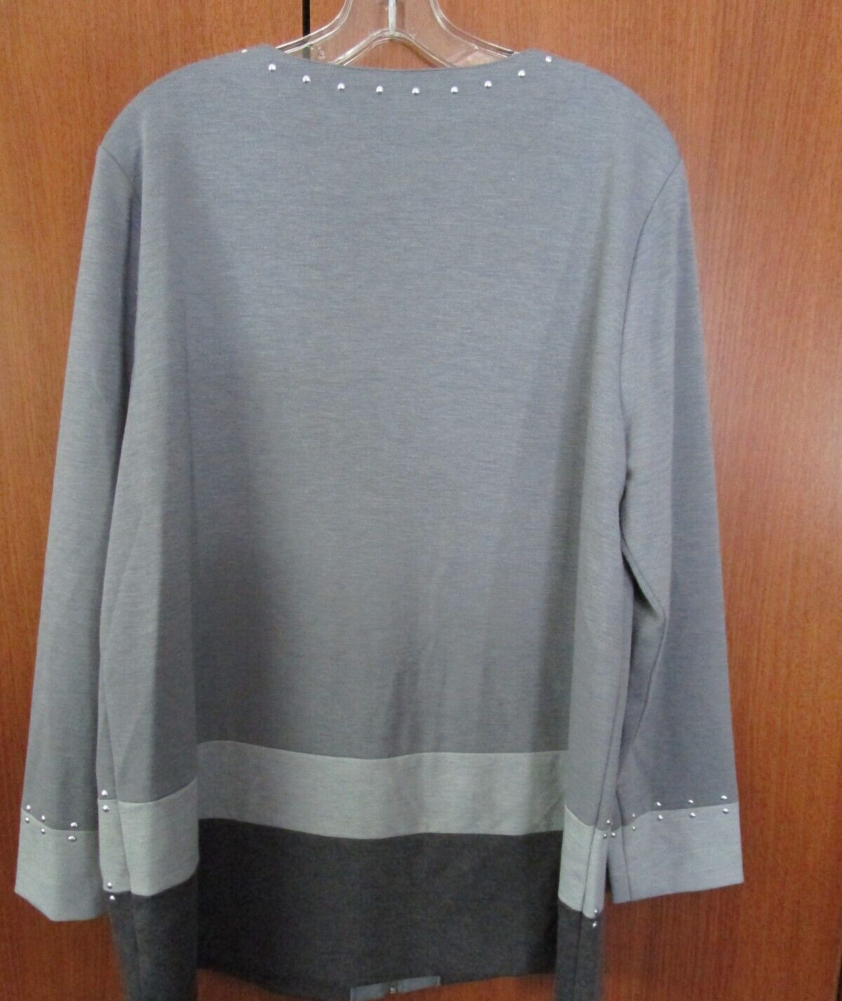 Ruby Rd Zipper Jacket w Studs Large Polyester Ray… - image 4