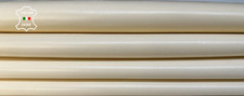 CREAM IVORY SHINY Stretch Italian Lambskin leather 2 skins 10sqf 0.9mm B3751