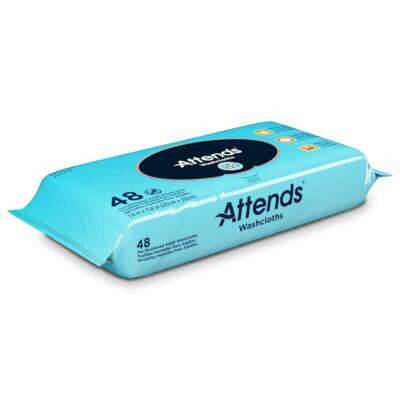 Attends Unscented Washcloths, 8.7'' x 12.6'' -Package of 48 #WCU48