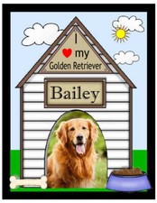 GOLDEN RETRIEVER PHOTO MAGNET  PERSONALIZED "YOUR PET PHOTO AND NAME"