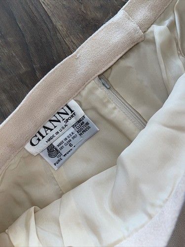 Vintage Gianni Sport Pencil Skirt Pockets Made In USA Size 6 Ivory/Off white - Bild 2 von 9