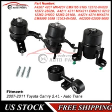 4x Transmission Engine Motor Mount Kit for Toyota Camry 2.4L Automatic 2007-2011