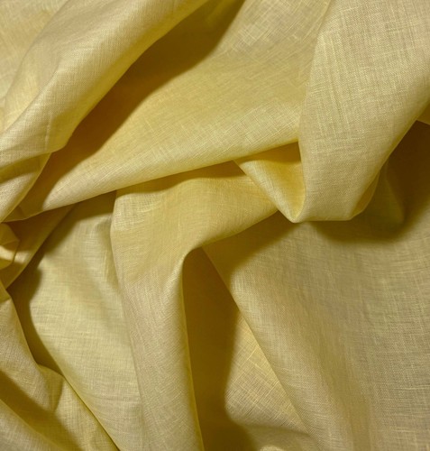 Pastell Buttergelb 100% Leinen Stoff
