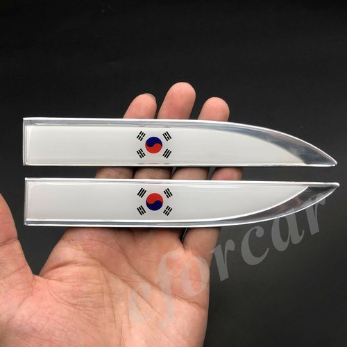 Korea Korean Flag Car Auto Fender Side Knife Emblem Skirts Badge Decal