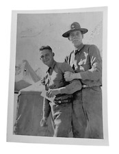 WW2 Era Photo U.S. Officers Base Camp Tents In Back