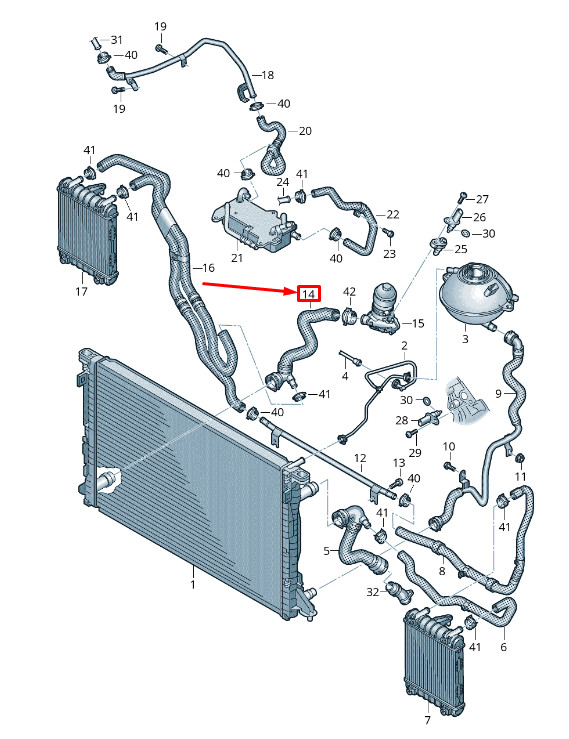 Durite de liquide de refroidissement pour Audi Q5 FY 80A122055Ed