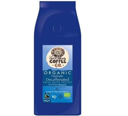 Organic-Decaffeinated-Whole-Bean-Coffee-Swiss-Water-Processed-908g-Free-Delivery