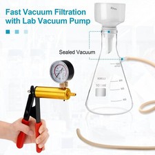 1000ml Buchner Funnel Vacuum Filtering Kit w/Hand Vacuum Pump 1L Vacuum Flask US