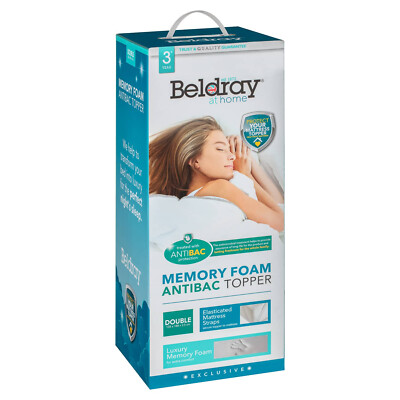 Beldray Luxus Memory Foam Antibac Matratzenauflage 135 x 188 x 2,5 cm - Double