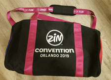 Zumba ZIN Convention Orlando 2019 Black Pink Duffle Bag w/ Strap