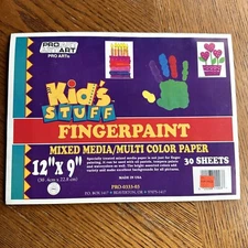 Pro Art Kids Stuff Finger Paint Multicolored Paper Pack Unused ~1990s NOS