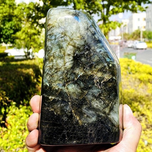 4.18LB Top natural Labrador flash moonstone quartz crystal mineral specimen - Foto 12 di 13
