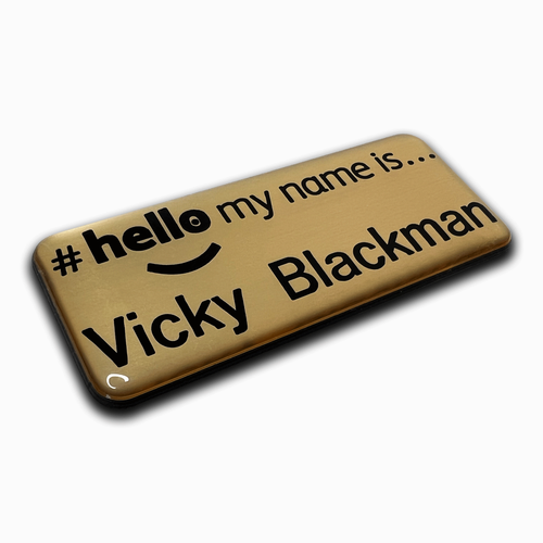 Premium Domed Engraved Hello my name is logo badge DR Dentist Medical Clinic - Picture 2 of 7