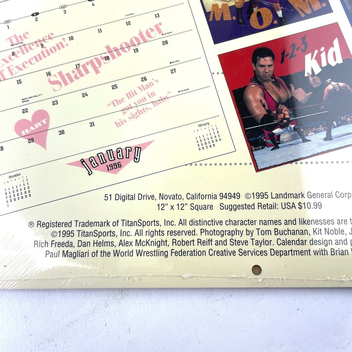 WWF World Wrestling Federation 1996 Calendar 