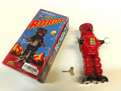 Robot Mécanique En Tôle Ha Ha Toy - MS640 Roby Robot - Vintage - Bon état