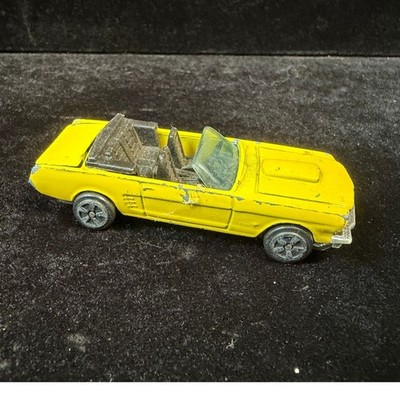 Vintage 1979 Kidco Ford Mustang Convertible Yellow Diecast Toy Car Hong Kong
