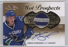 2013 Fleer Showcase Hot Prospects Tier 1 195/375 Jordan Schroeder Patch Auto 7p4